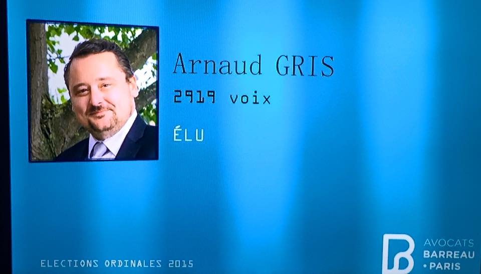 Élection de Me Arnaud Gris au Conseil de l’Ordre des Avocats du Barreau de Paris