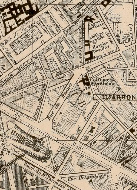 Plan de Paris 1855 - Rue de Rennes